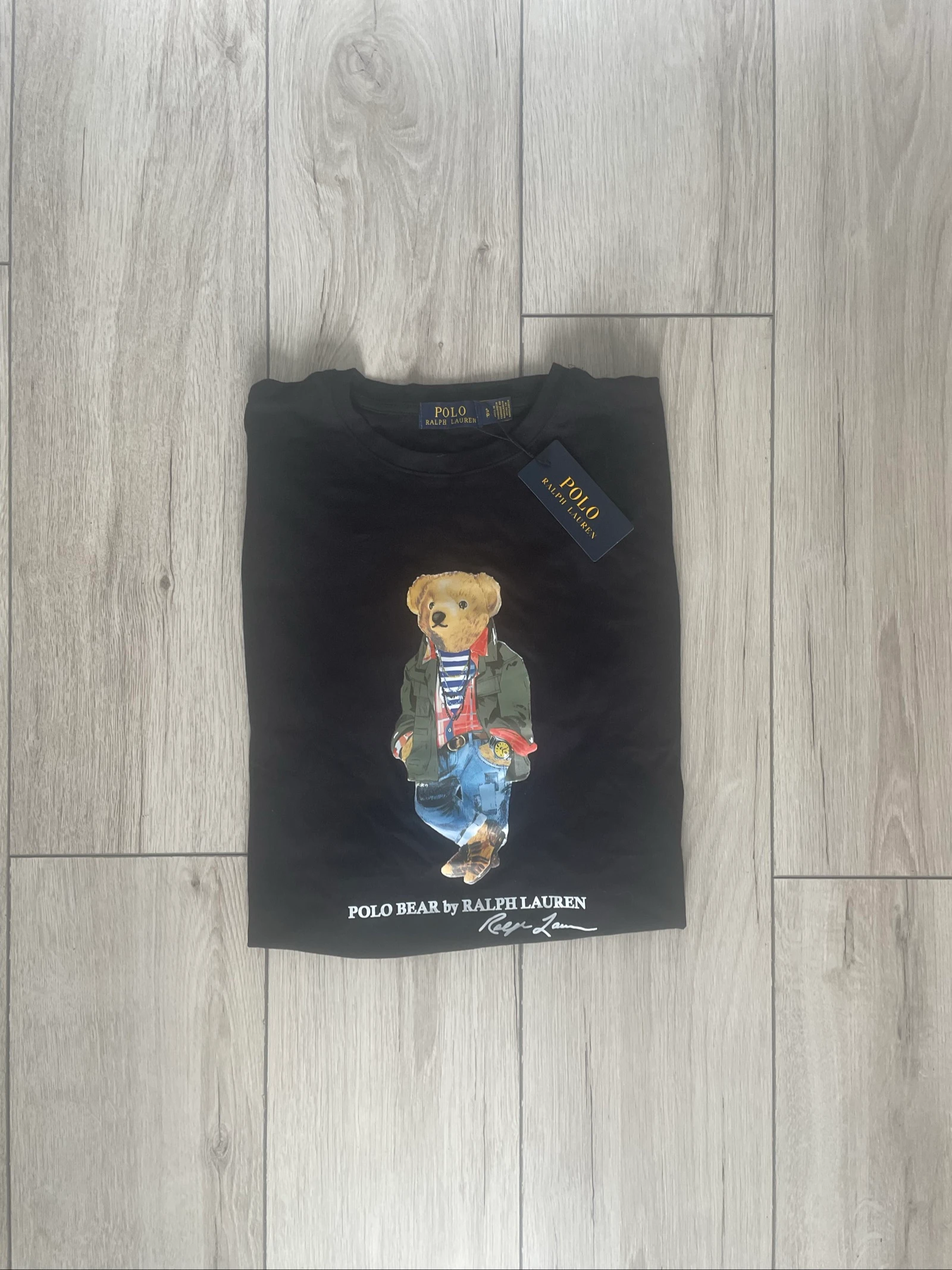 Polo Ralph Lauren Polo Bear T-shirt noir – Neuf avec étiquette – Taille S 